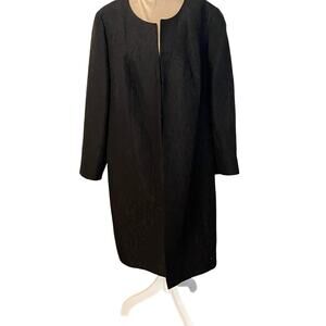 NWT Talbots W Sz 20W Blazer Coat Black Jacquard Long MIDI Career